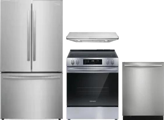 4 Piece Package Includes Refrigerator, Range, Hood And Dishwasher