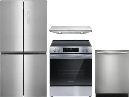 4 Piece Package Includes Refrigerator, Range, Hood And Dishwasher