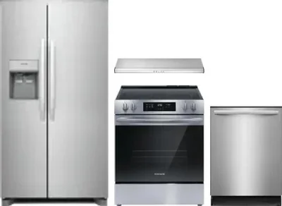 4 Piece Package Includes Refrigerator, Range, Hood And Dishwasher