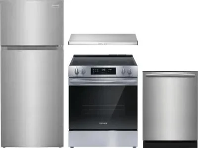 4 Piece Package Includes Refrigerator, Range, Hood And Dishwasher