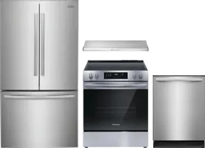 4 Piece Package Includes Refrigerator, Range, Hood And Dishwasher
