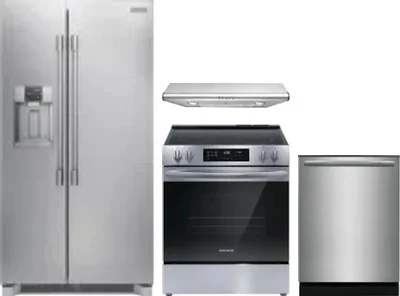 4 Piece Package Includes Refrigerator, Range, Hood And Dishwasher