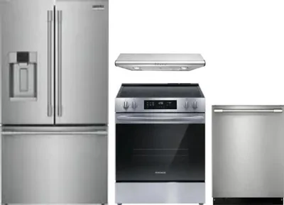 4 Piece Package Includes Refrigerator, Range, Hood And Dishwasher