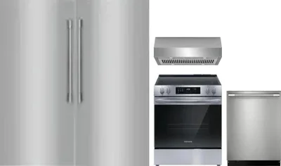 5 Piece Package Includes Refrigerator, Freezer, Range, Hood And Dishwasher