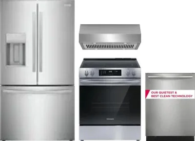 4 Piece Package Includes Refrigerator, Range, Hood And Dishwasher