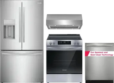 4 Piece Package Includes Refrigerator, Range, Hood And Dishwasher