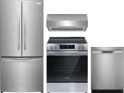 4 Piece Package Includes Refrigerator, Range, Hood And Dishwasher