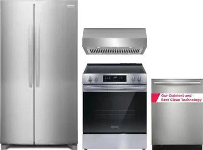 4 Piece Package Includes Refrigerator, Range, Hood And Dishwasher