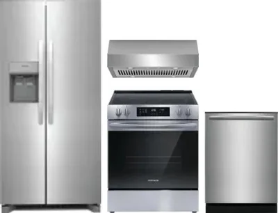 4 Piece Package Includes Refrigerator, Range, Hood And Dishwasher