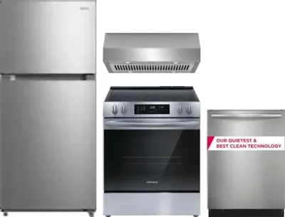 4 Piece Package Includes Refrigerator, Range, Hood And Dishwasher