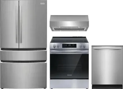 4 Piece Package Includes Refrigerator, Range, Hood And Dishwasher