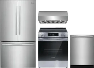 4 Piece Package Includes Refrigerator, Range, Hood And Dishwasher