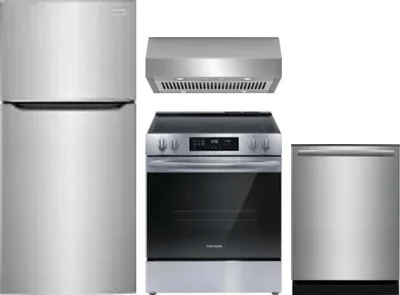 4 Piece Package Includes Refrigerator, Range, Hood And Dishwasher