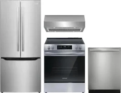 4 Piece Package Includes Refrigerator, Range, Hood And Dishwasher