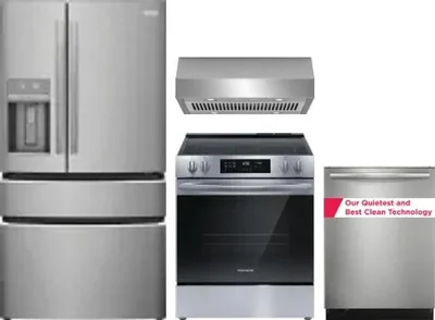 4 Piece Package Includes Refrigerator, Range, Hood And Dishwasher