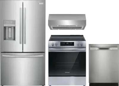 4 Piece Package Includes Refrigerator, Range, Hood And Dishwasher