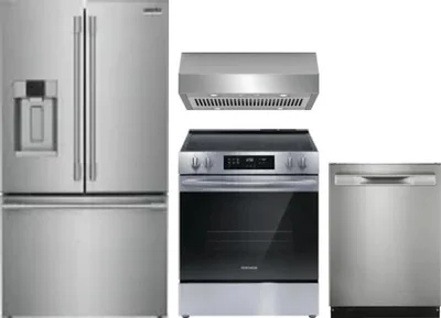 4 Piece Package Includes Refrigerator, Range, Hood And Dishwasher