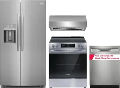 4 Piece Package Includes Refrigerator, Range, Hood And Dishwasher