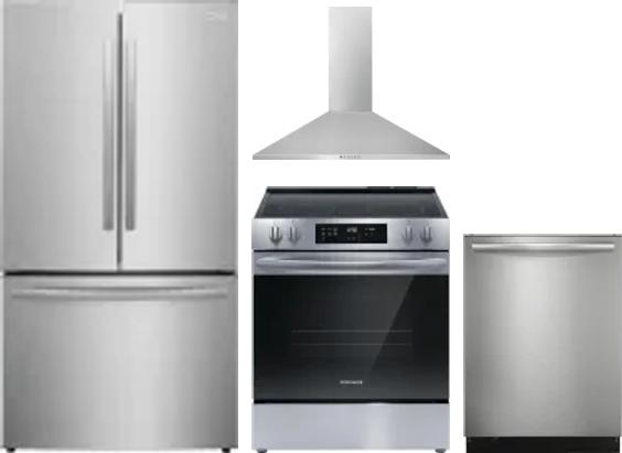 4 Piece Package Includes Refrigerator, Range, Hood And Dishwasher