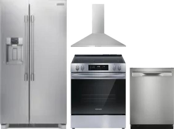 4 Piece Package Includes Refrigerator, Range, Hood And Dishwasher
