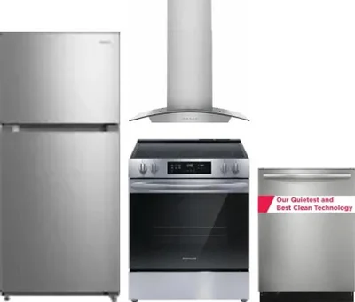 4 Piece Package Includes Refrigerator, Range, Hood And Dishwasher