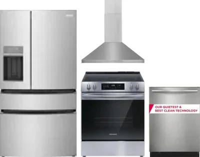 4 Piece Package Includes Refrigerator, Range, Hood And Dishwasher