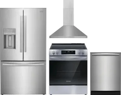 4 Piece Package Includes Refrigerator, Range, Hood And Dishwasher