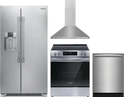 4 Piece Package Includes Refrigerator, Range, Hood And Dishwasher