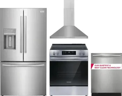4 Piece Package Includes Refrigerator, Range, Hood And Dishwasher