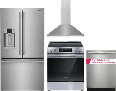 4 Piece Package Includes Refrigerator, Range, Hood And Dishwasher