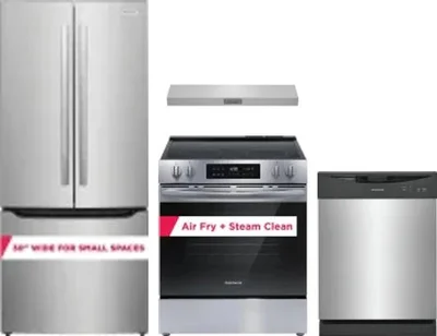 4 Piece Package Includes Refrigerator, Range, Hood And Dishwasher