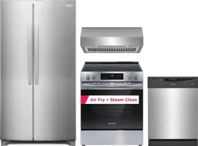4 Piece Package Includes Refrigerator, Range, Hood And Dishwasher