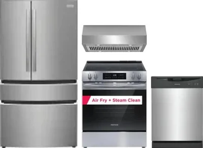 4 Piece Package Includes Refrigerator, Range, Hood And Dishwasher