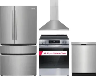 4 Piece Package Includes Refrigerator, Range, Hood And Dishwasher