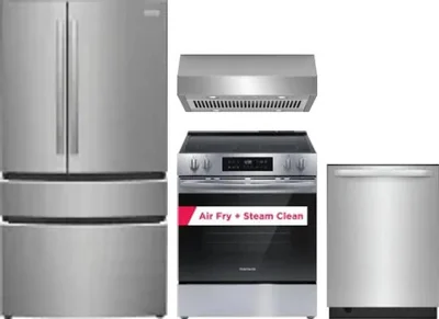 4 Piece Package Includes Refrigerator, Range, Hood And Dishwasher
