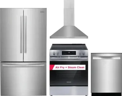 4 Piece Package Includes Refrigerator, Range, Hood And Dishwasher