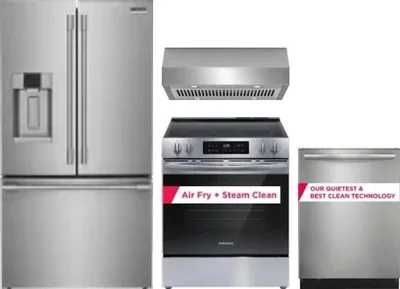 4 Piece Package Includes Refrigerator, Range, Hood And Dishwasher