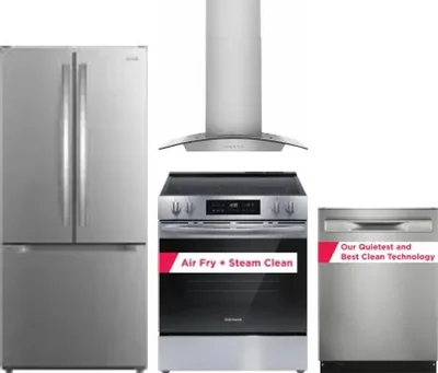 4 Piece Package Includes Refrigerator, Range, Hood And Dishwasher