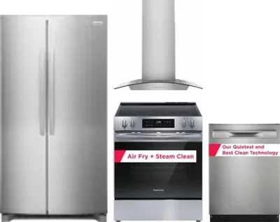 4 Piece Package Includes Refrigerator, Range, Hood And Dishwasher