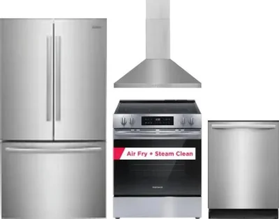 4 Piece Package Includes Refrigerator, Range, Hood And Dishwasher