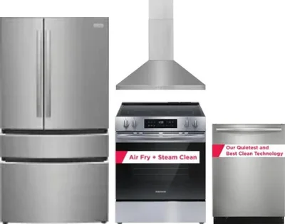 4 Piece Package Includes Refrigerator, Range, Hood And Dishwasher
