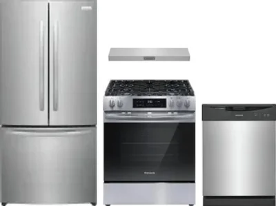 4 Piece Package Includes Refrigerator, Range, Hood And Dishwasher