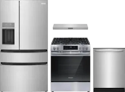 4 Piece Package Includes Refrigerator, Range, Hood And Dishwasher