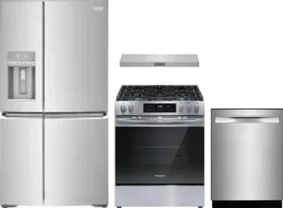 4 Piece Package Includes Refrigerator, Range, Hood And Dishwasher