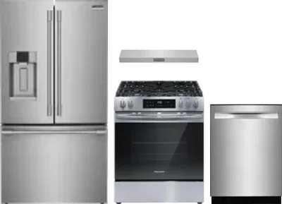 4 Piece Package Includes Refrigerator, Range, Hood And Dishwasher