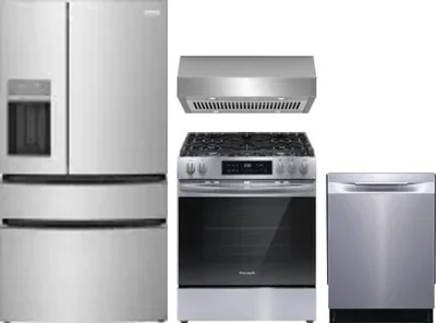 4 Piece Package Includes Refrigerator, Range, Hood And Dishwasher