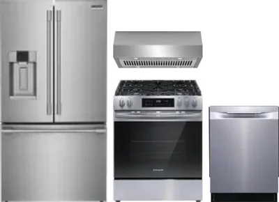 4 Piece Package Includes Refrigerator, Range, Hood And Dishwasher