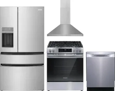 4 Piece Package Includes Refrigerator, Range, Hood And Dishwasher
