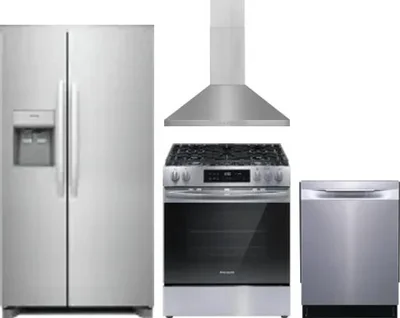 4 Piece Package Includes Refrigerator, Range, Hood And Dishwasher