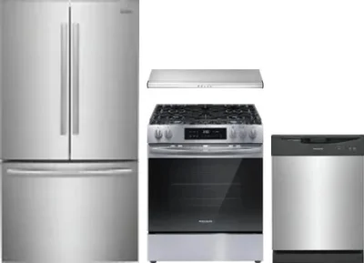 4 Piece Package Includes Refrigerator, Range, Hood And Dishwasher